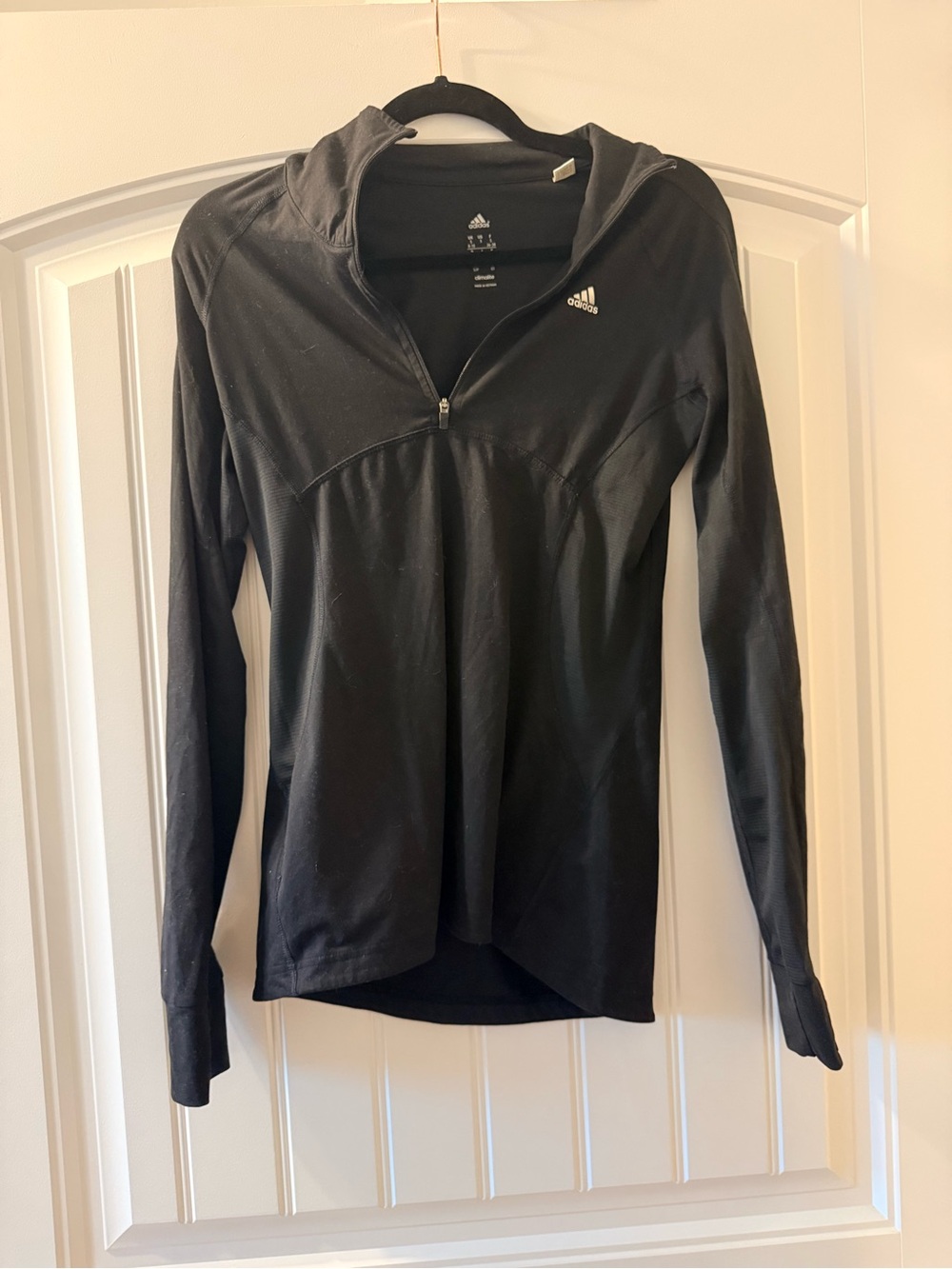 adidas Women’s Black Quarter-Zip Hoodie Pullover